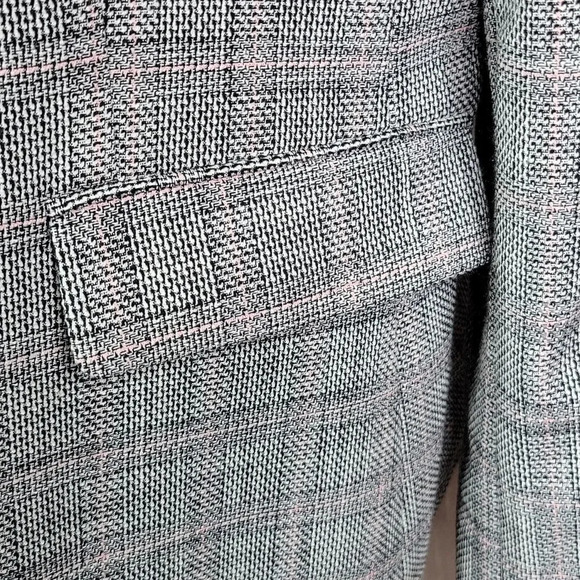 TAHARI ARTHUR S. LEVINE Pink and Black Plaid Suit Jacket 14 Petite - Picture 4 of 9